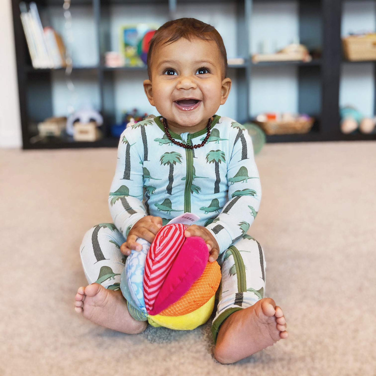 Colorful Rainbow Fabric Ball: Sensory Fun for Babies